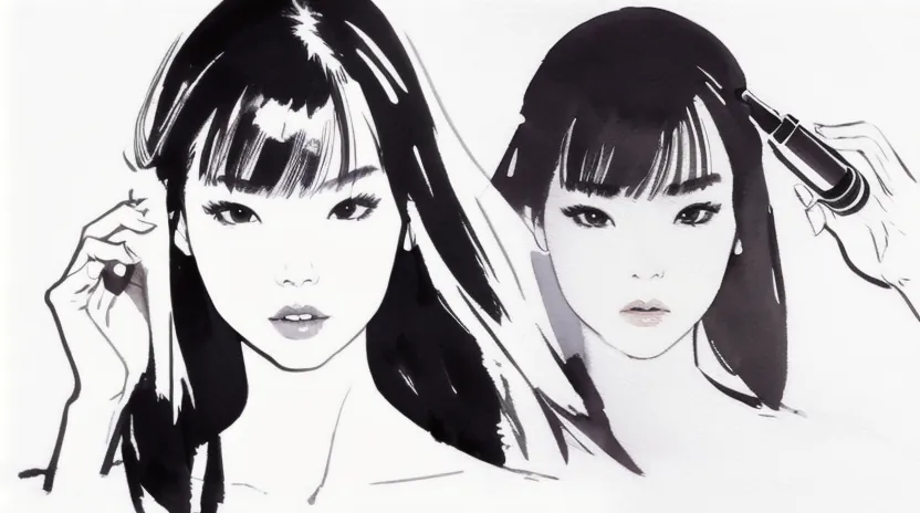 視覚マジックを狙う！分け目を変えて長さを偽装する「流し前髪」作成の風向き