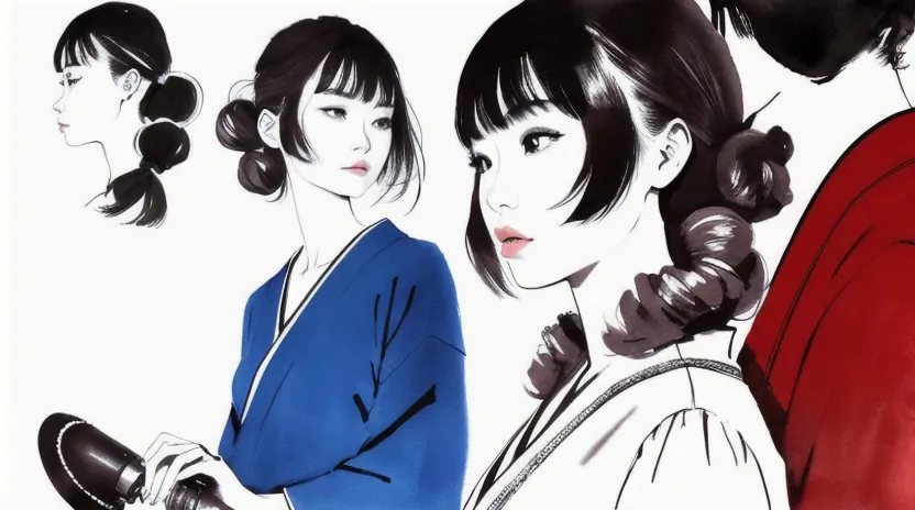 流し前髪を自然に作るカーラーと温風の活用法