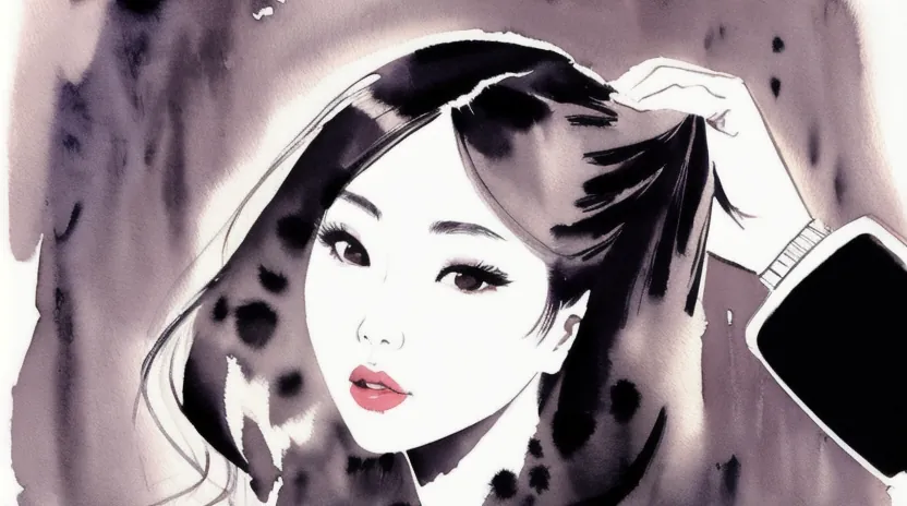 髪のトップの生え癖を補正する乾燥手順