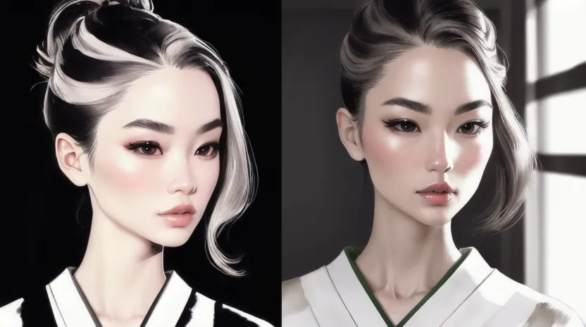 分け目をあえてぼかして縦長ラインを作る乾燥テク