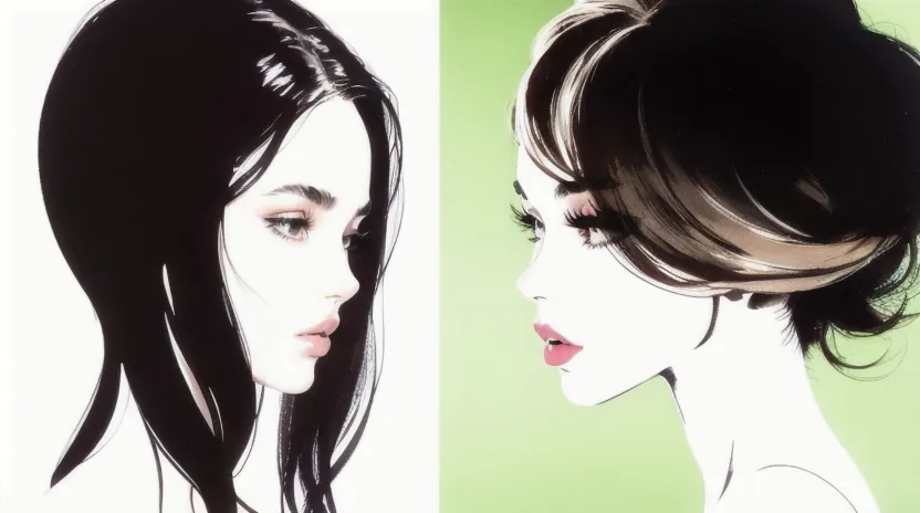 髪色や明るさで変わる境界線の目立ち方と色の対比効果